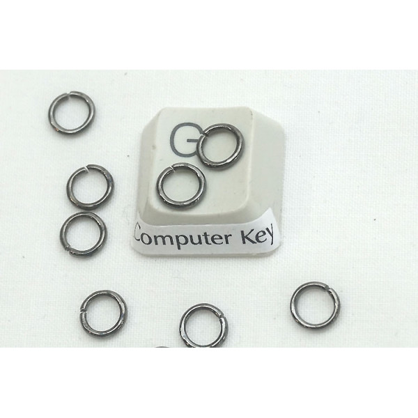 Jump rings, round, 6mm x 1.0mm, gunmetal black, per 100 pcs