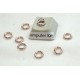 Jump rings, round, 6x0.9mm, rose gold plate, per 100