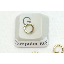Jump rings, round, 6mm OD, 1mm wire, 304 stainless steel, gold plate, per 50