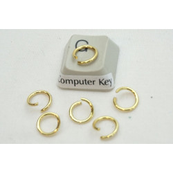 Jump rings, round, 8mm OD, 1.0mm wire, 304 stainless steel, gilt plate, per 100