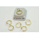 Jump rings, round, 8mm OD, 1.0mm wire, 304 stainless steel, gilt plate, per 100