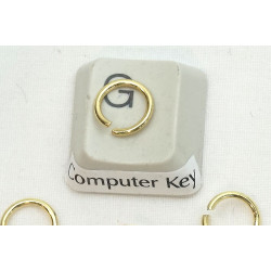 Jump rings, round, 8mm OD, 1.0mm wire, 304 stainless steel, gilt plate, per 100