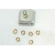 Jump rings, round, 5mm OD, 1mm wire, stainless steel, gold plate, per 50
