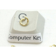 Jump rings, round, 5mm OD, 1mm wire, stainless steel, gilt plate, per 50