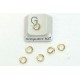 Jump rings, round, 5mm OD, 1mm wire, stainless steel, gilt plate, per 50