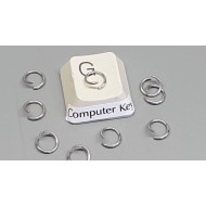 Jump rings, round, 6mm OD, 0.7mm wire, 304 stainless steel, per 100