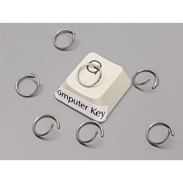 Jump rings, round, 8mm OD, 0.7mm wire, 304 stainless steel, per 100