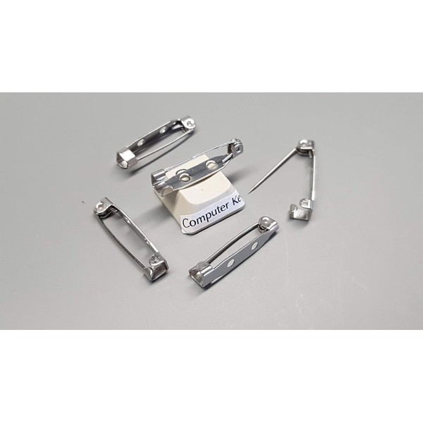 Brooch Back, 316 stainless steel, hook catch, 25mm (1 inch) 