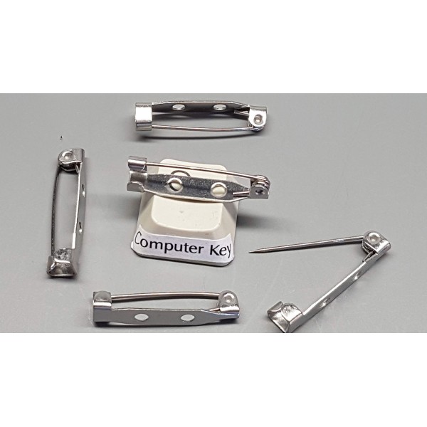 Brooch Back, 316 stainless steel, hook catch, 25mm (1 inch) 