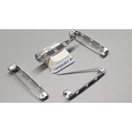 Brooch Back, 316 stainless steel, hook catch, 32mm (1.25 inch)