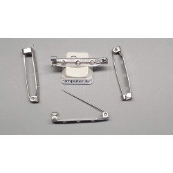Brooch Back, 316 stainless steel, hook catch, 32mm (1.25 inch)