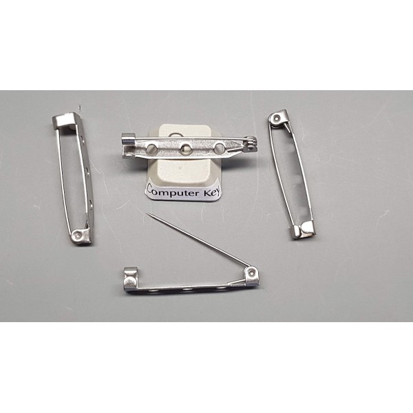 Brooch Back, 316 stainless steel, hook catch, 32mm (1.25 inch)