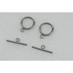 Toggle Clasp, Ring and Bar, Stainless Steel