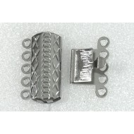 Multi-strand pearl-style clasp, 19mm, 5 strand, 316 stainless steel