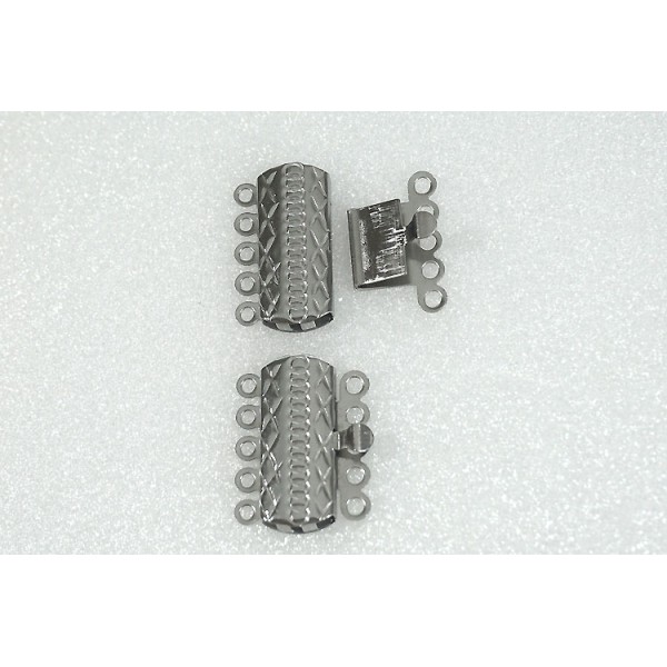 Multi-strand pearl-style clasp, 19mm, 5 strand, 316 stainless steel