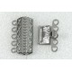 Multi-strand pearl-style clasp, 19mm, 5 strand, 316 stainless steel