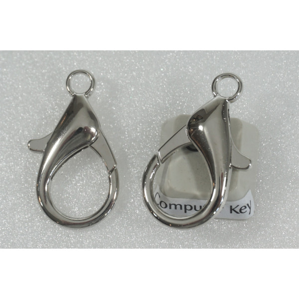 25mm Lobster / Parrot clasp, nickel plated