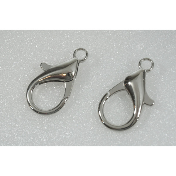 25mm Lobster / Parrot clasp, nickel plated