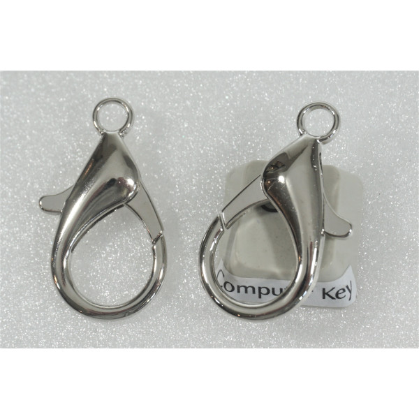 30mm Lobster / Parrot clasp, nickel alloy