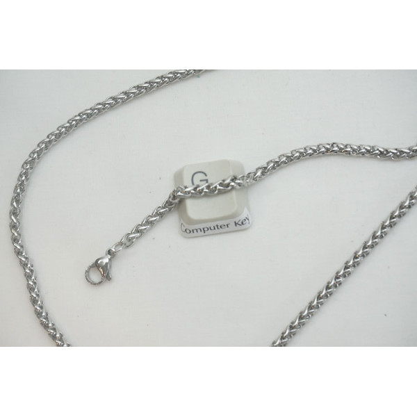 17.5 inch Stainless Steel Wheat Link Chain with extender