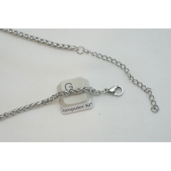 17.5 inch Stainless Steel Wheat Link Chain with extender