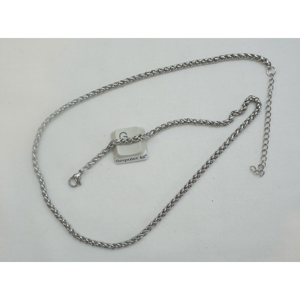 17.5 inch Stainless Steel Wheat Link Chain with extender