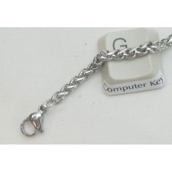 17.5 inch Stainless Steel Wheat Link Chain with extender