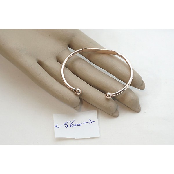 Bangle form, rose gold plate, open