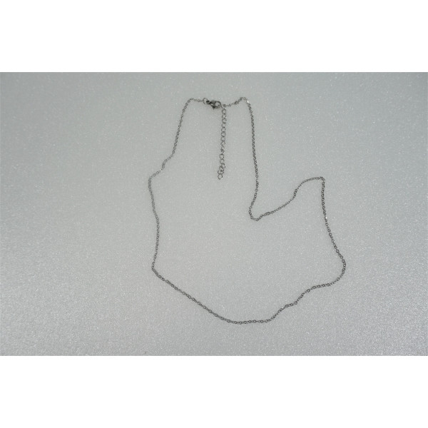 17.5 inch stainless steel fine cable chain with lobster clasp plus 50mm extender chain