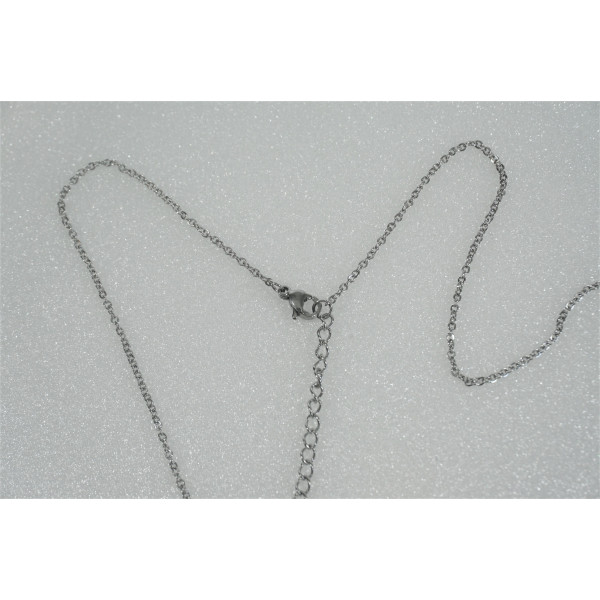 17.5 inch stainless steel fine cable chain with lobster clasp plus 50mm extender chain