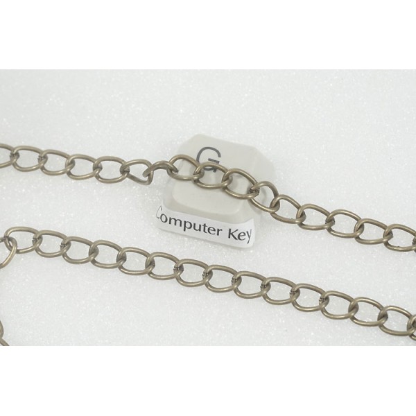 Chain by the metre, Open Curb Chain, 5x7mm, antiqued bronze