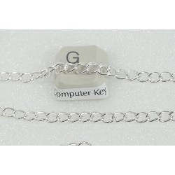 Chain by the metre, 4x6mm Curb link, Silver plate, steel base not soldered