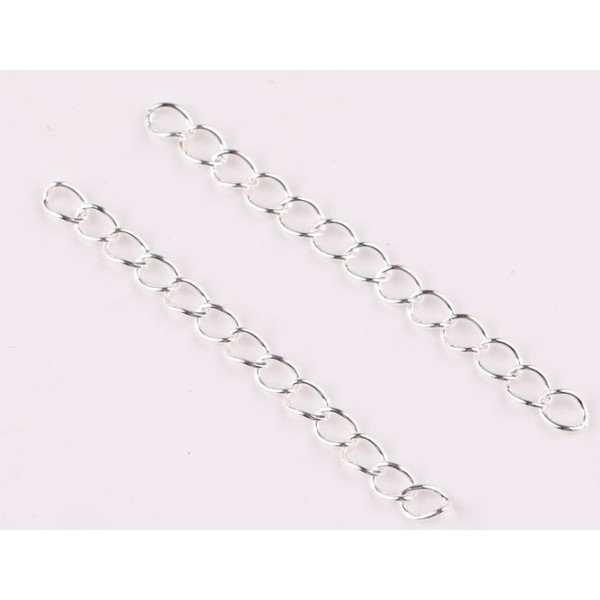 Chain by the metre, Curb link, 3.5x5.0mm, silver plate