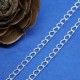 Chain by the metre, Curb link, 3.5x5.0mm, silver plate