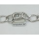 Chain by the metre, Big Oval Curb, 10x14mm, platinum colour