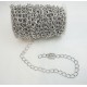Chain by the metre, Big Oval Curb, 10x14mm, platinum colour