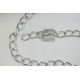 Chain by the metre, Big Oval Curb, 10x14mm, platinum colour