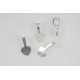 Bail, large, glue on heart spade, satin silver
