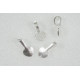 Bail, large, glue on heart spade, satin silver