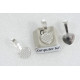 Bail, large, glue on heart spade, satin silver
