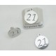 201 stainless steel Charm, flat round with number 21, 12mm diameter