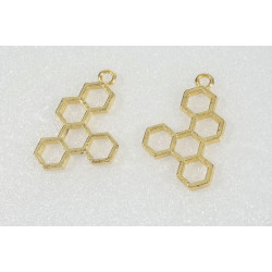 Charm / pendant, Beehive, 25mm, gold colour