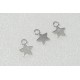 Charms, wee star charms, silver colour, bag of 20