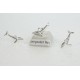 Tiny whale charm, 17mm, silver plate