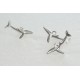 Tiny whale charm, 17mm, silver plate