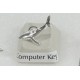 Tiny whale charm, 17mm, silver plate