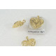 Filigree heart pendant / charm, sideways loop,16x14mm, gold colour