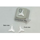 Tiny Whale Tail pendant / charm, sterling silver, 9mmx8mm