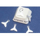 Tiny Whale Tail pendant / charm, sterling silver, 9mmx8mm