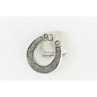 Horseshoe pendant with 2 loops, antiqued silver